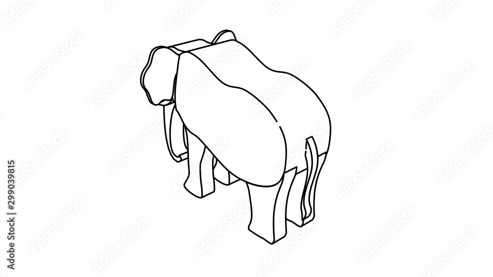 icon illustration of the elephant icon illustration of the elephant