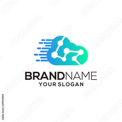 Free Download cloud technology logo design modern vector template - GFXLoad