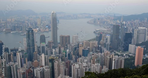 Wallpaper Mural Hong Kong skyline at sunset time Torontodigital.ca