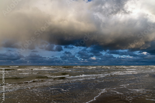 Cloudy autumn day by Baltic sea.