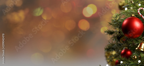 Christmas background with ornament and light atmosphere