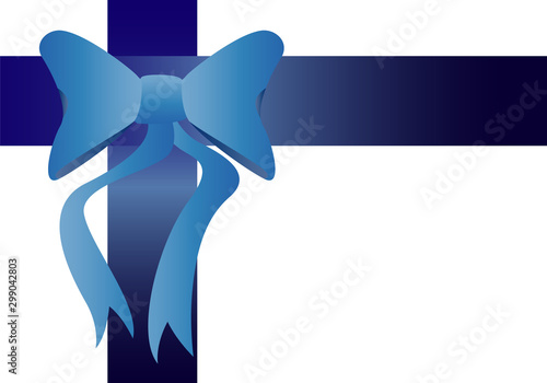 Cinta de regalo de color azul sobre fondo blanco.