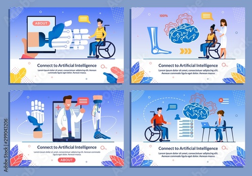Banner Set Presenting AI Technology for Disabled