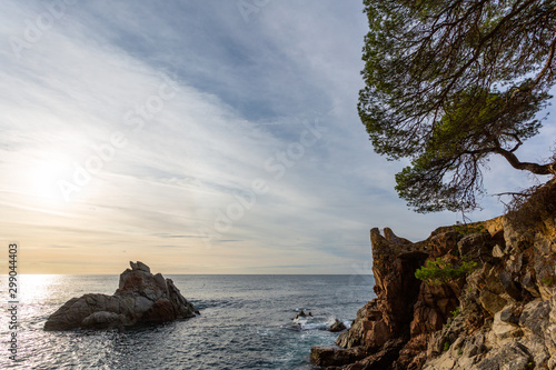 Mediterranean sea rocks over sea landscape