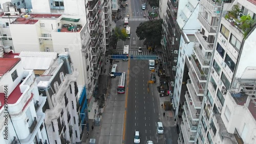 Cordoba Avenue, Street, Road, Cars, Buses (Buenos Aires, Argentina) aerial view photo