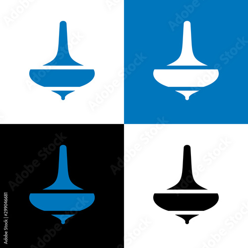 Whirligig icon design, Spin top logo, spinning top retro illustration