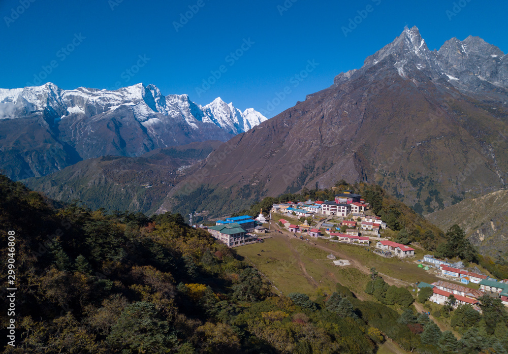  Tengboche monastery in Nepal, way to Mount Everest