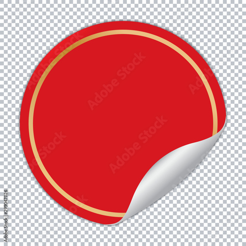 round red note paper on transparent background