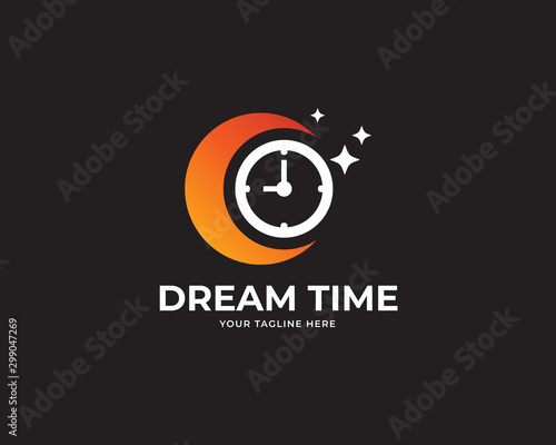 dream time design logo template vector