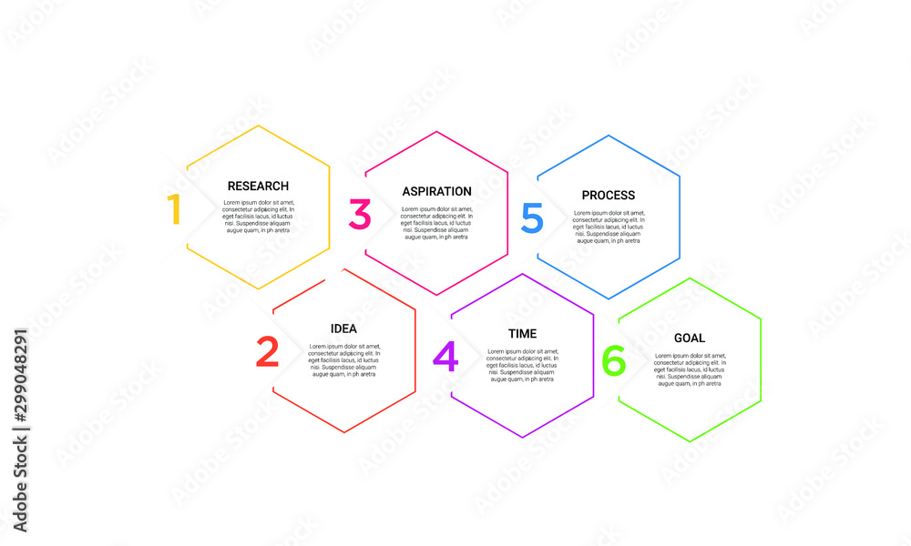 Vector hexagon line Infographic stack chart design with icons and 6 options or steps. for business concept. Can be used for presentations banner, workflow layout, process diagram, flow chart Vector hexagon line Infographic stack chart design with icons and 6 options or steps. for business concept. Can be used for presentations banner, workflow layout, process diagram, flow chart