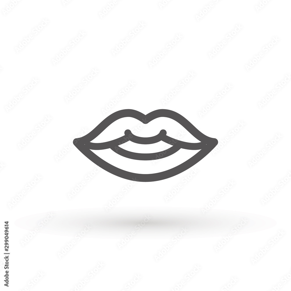 Lips line Icon in trendy flat style isolated on white background. Mouth symbol for your web site design, logo, app, UI. Lip vector illustration Lips line Icon in trendy flat style isolated on white background. Mouth symbol for your web site design, logo, app, UI. Lip vector illustration