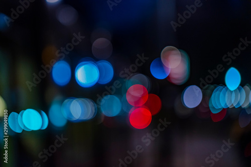 colorful bokeh from night traffic