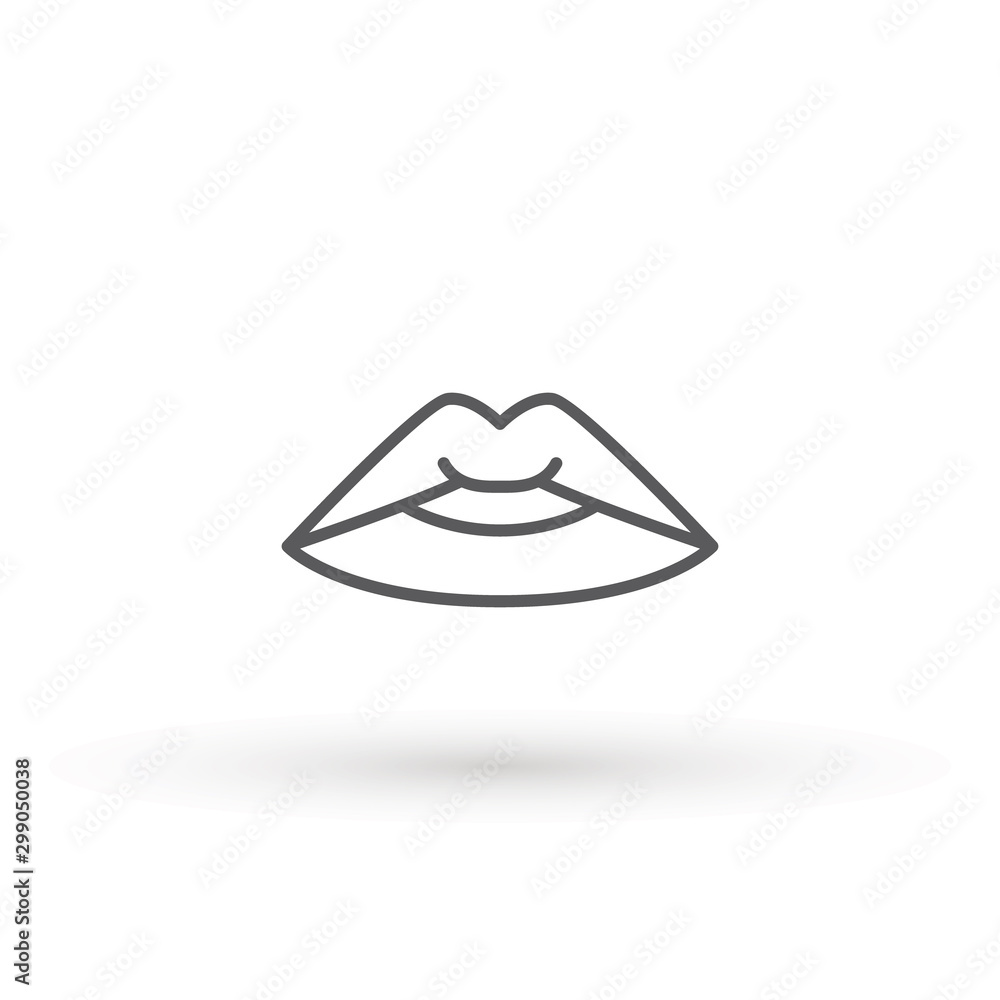 Lips line Icon in trendy flat style isolated on white background. Mouth symbol for your web site design, logo, app, UI. Lip vector illustration Lips line Icon in trendy flat style isolated on white background. Mouth symbol for your web site design, logo, app, UI. Lip vector illustration