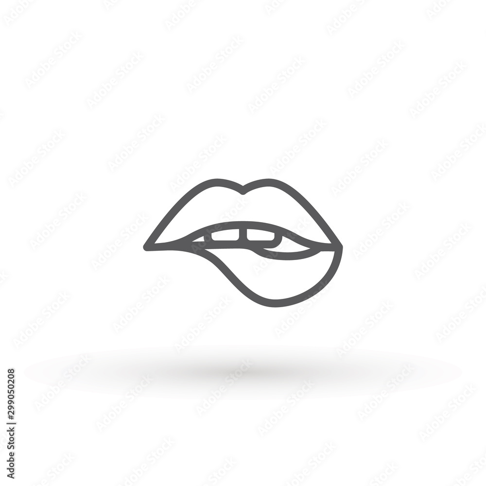 Lips line Icon in trendy flat style isolated on white background. Mouth symbol for your web site design, logo, app, UI. Lip vector illustration Lips line Icon in trendy flat style isolated on white background. Mouth symbol for your web site design, logo, app, UI. Lip vector illustration