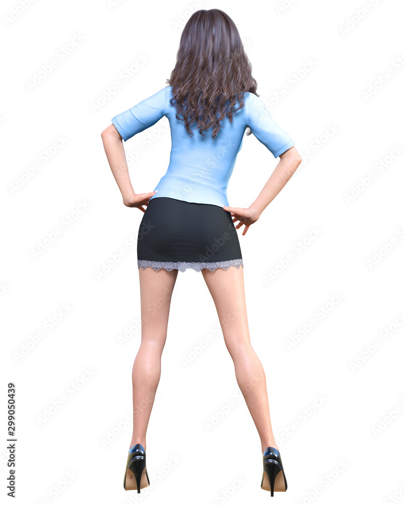 Fototapeta premium Long-haired brunette secretary