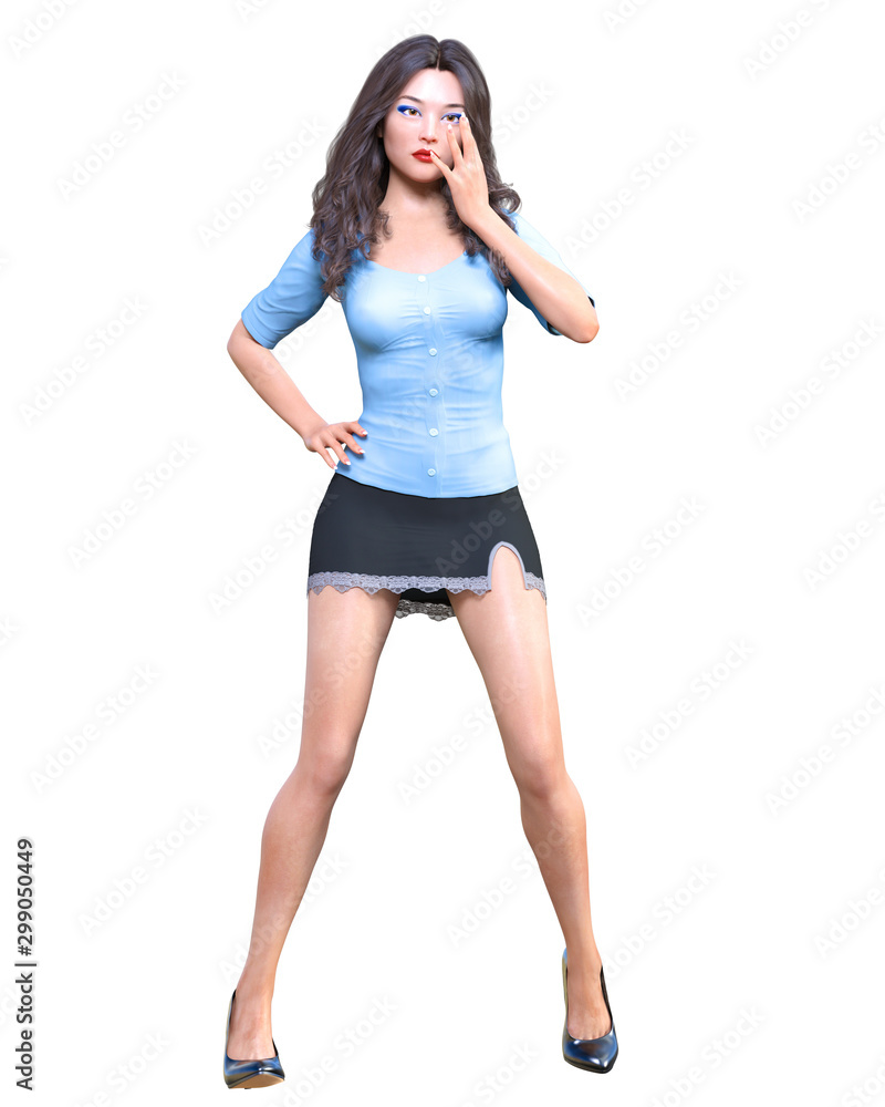 Fototapeta premium Long-haired brunette secretary