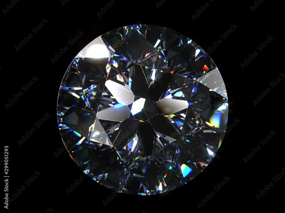 diamond isolated on black background. Top view diamond isolated on black background. Top view