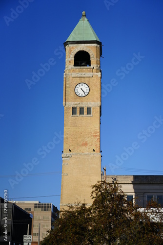 Clock tower in Neenah, Wisconsin apart of the Old City Hall of 1888 photo