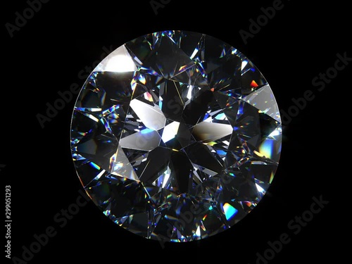 diamond isolated on black background. Top view (ID: 299051293)