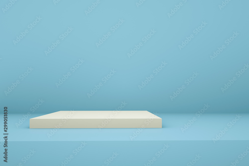 White booth 3D rendering background wall,blue display table simple rendering background wall, can be used for banner design items display background. White booth 3D rendering background wall,blue display table simple rendering background wall, can be used for banner design items display background.