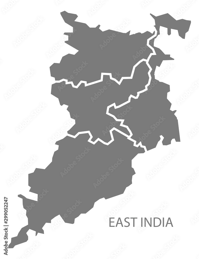 East India gray region map illustration