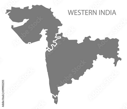 Western India gray region map illustration