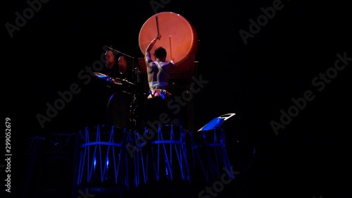 Traditional Japanese drummer. photo