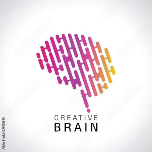 Abstract colorful brain logo