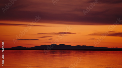 beautiful sunset on the lake