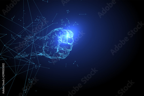 The moment of fist smashing the Internet, the concept of breakthrough,vector illustration. photo