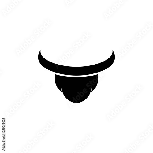 Bull head logo vector icon illustration design 