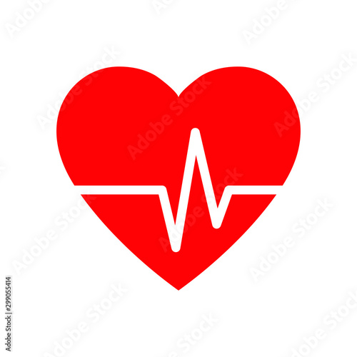 Heartbeat, heart beat pulse, cardiogram flat vector icon for medical apps and websites