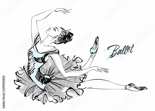 Ballerina in a tutu. Graphics. Vector illustration