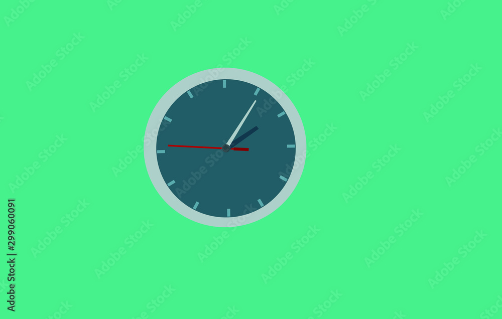 clock on a green background vector clock on a green background vector