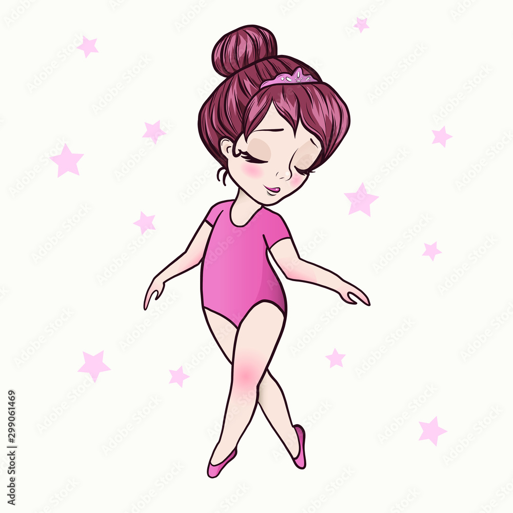 little ballerina girl dancer cartoon style vector illustration little ballerina girl dancer cartoon style vector illustration