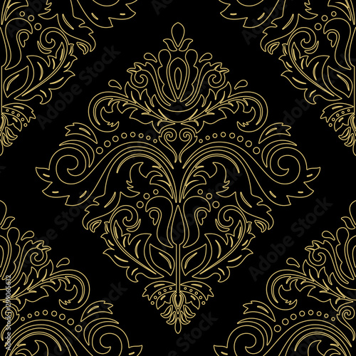 Orient vector classic pattern. Seamless abstract background with vintage golden think elements. Orient background. Ornament for wallpaper and packaging