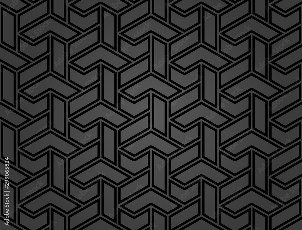 Seamless dark background for your designs. Modern vector black ornament. Geometric abstract pattern