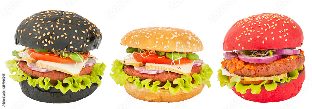 Three healthy burgers Three healthy burgers