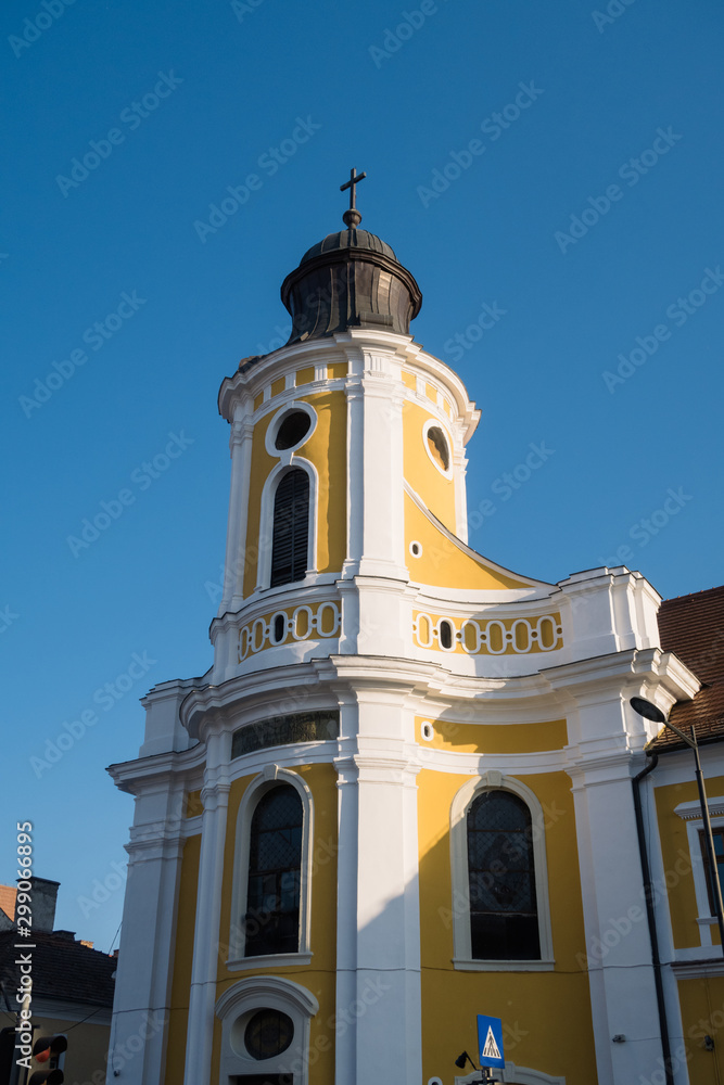 Obraz premium Cluj Napoca, Romania - 25 Oct, 2019: The Transfiguration Cathedral, also known as the Minorites' ChurchGreek-Catholic Cathedral,