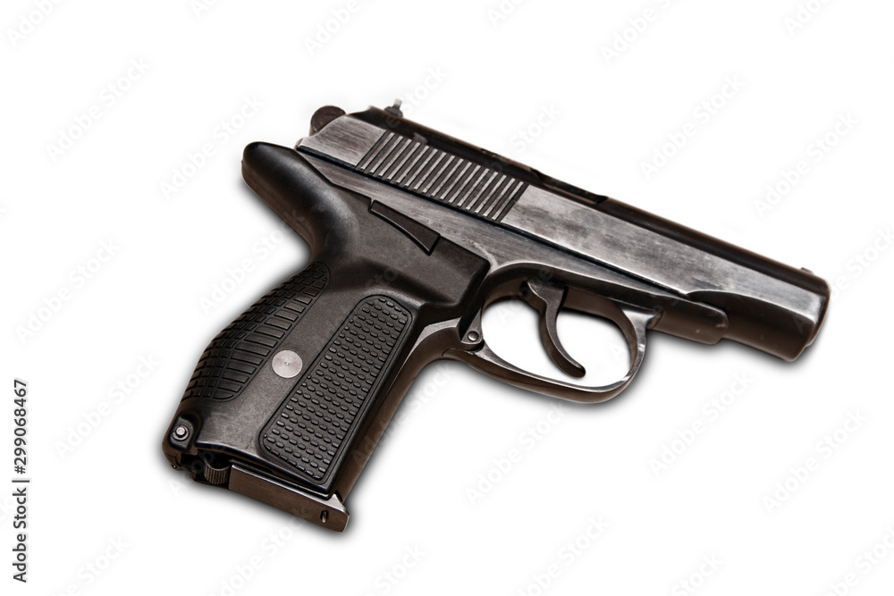 Black gun isolated Black gun isolated