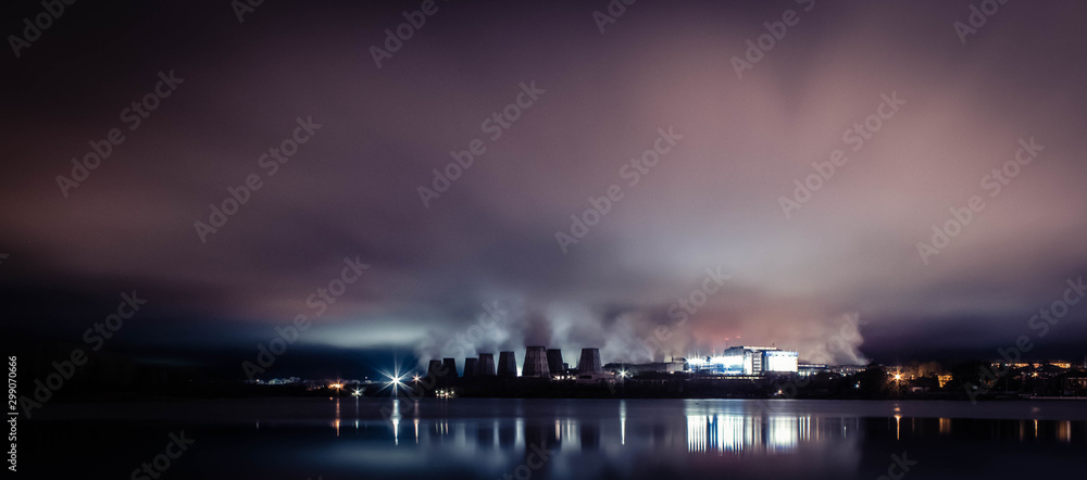 Fototapeta premium Aluminum plant, small Ural town