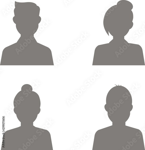 Social media avatar vector graphics flat icons.Set of hand drawn Avatar profile icon (or portrait icon), including male and female . User flat avatar icon, sign, profile people symbol