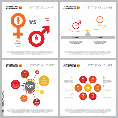Creative infographic set for gender discrimination