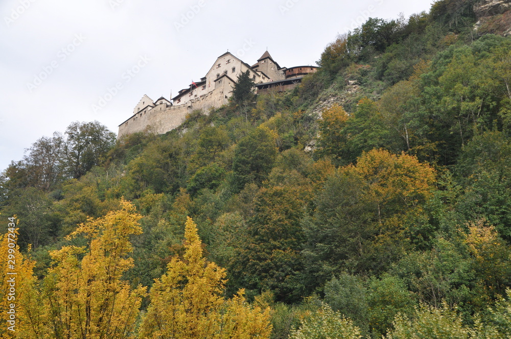 Vaduz castle in autumn with colorful leaves, Lichtenstein Vaduz castle in autumn with colorful leaves, Lichtenstein