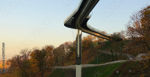 Pedestrian-bicycle bridge over Vladimirsky descent in Kiev photo