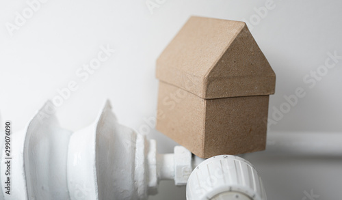 heater with house on white ...
