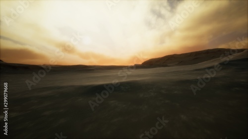 8K Desert sunset with bright color clouds