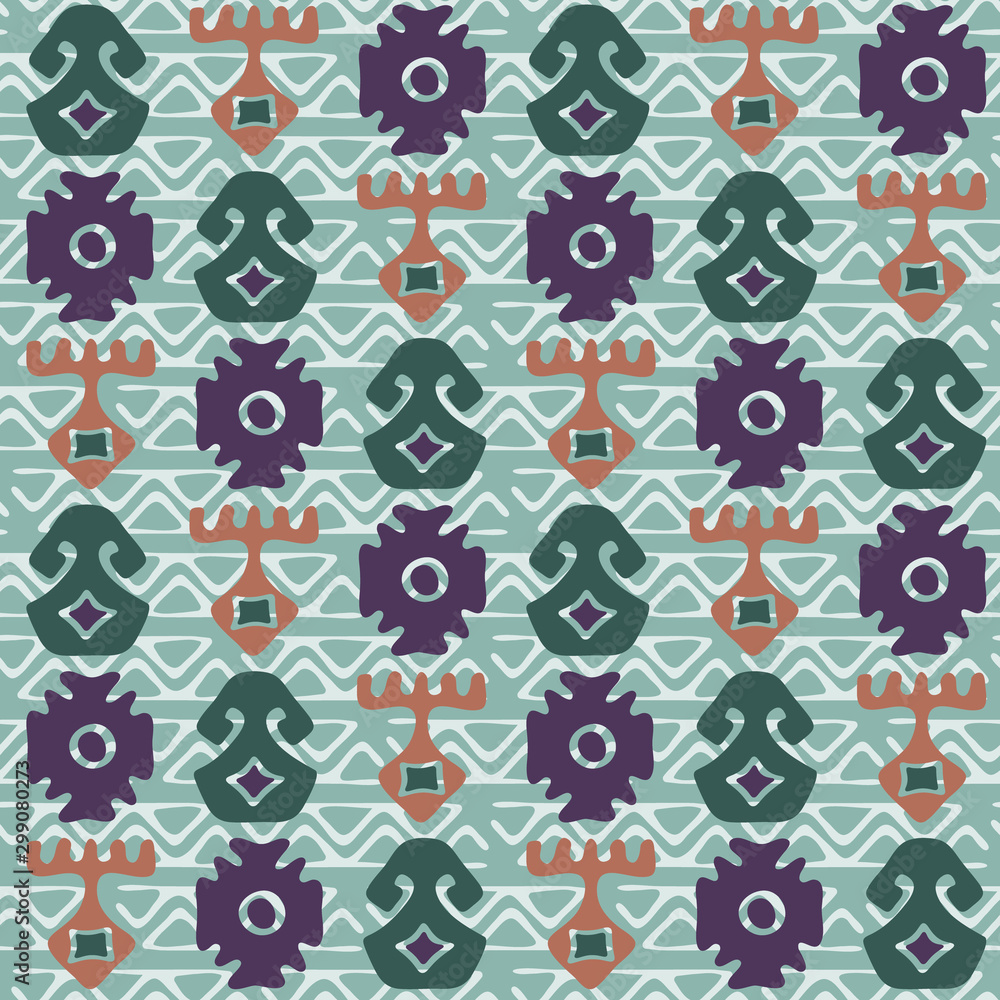 abstract seamless repeat pattern with several motifs abstract seamless repeat pattern with several motifs