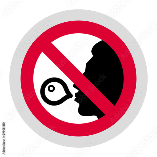 No Chewing Gum forbidden sign, modern round sticker