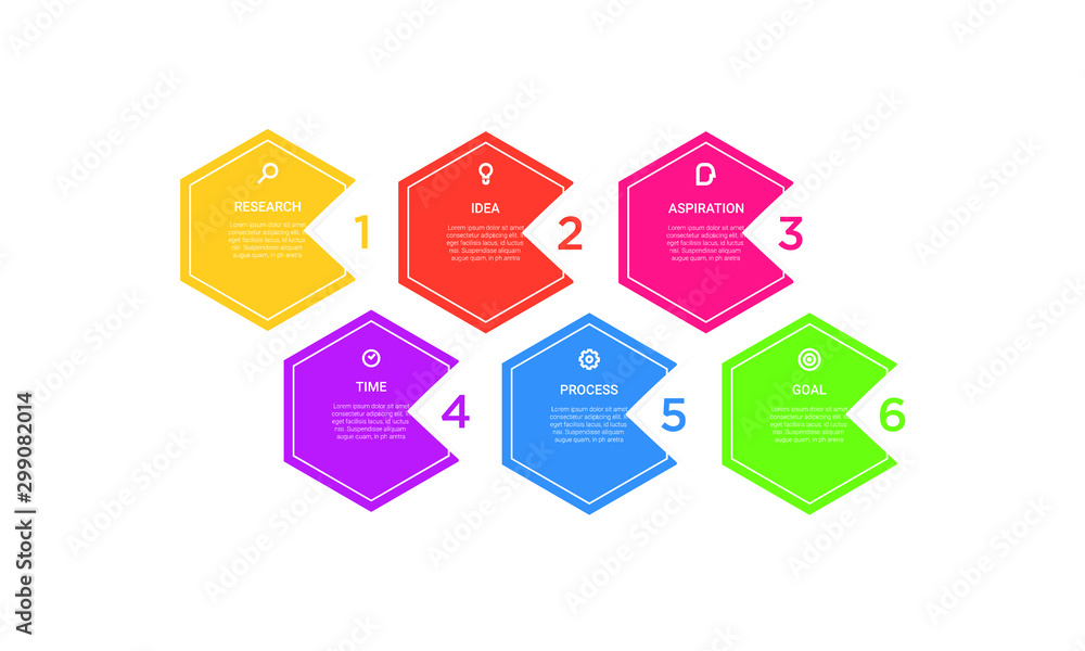 Obraz premium Vector hexagon Infographic stack chart design with icons and 6 options or steps. for business concept. Can be used for presentations banner, workflow layout, process diagram, flow chart